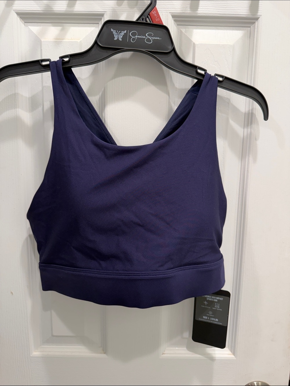Fabletics Deep Navy High-Neck Athletic Sports Bra L